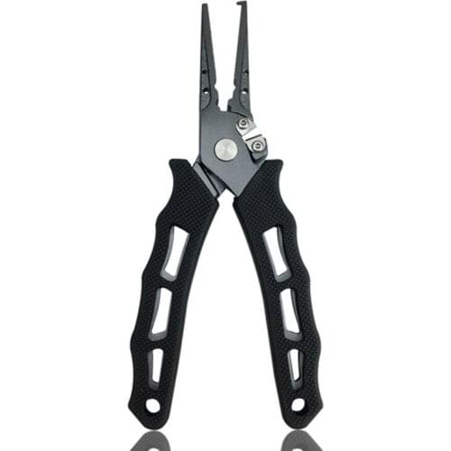 High Strength Stainless Steel Fishing Plier Side-mouth Fishing Clamp Anti-skid Rubber-plastic Handle Pesca Portable Scissors