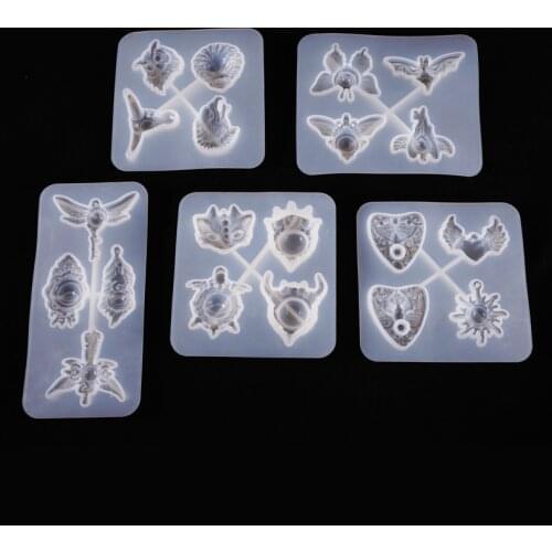 DIY Crystal Epoxy Resin Mold Devils Eye Owl Semi-Three-Dimensional Jewelry Full Board Silicone Mold