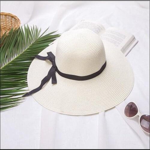 Hot Sale Flat High sun Hat Summer Spring Womens Travel Caps Bandages Beach child Traw Hat Breathable Fashion bow Cap