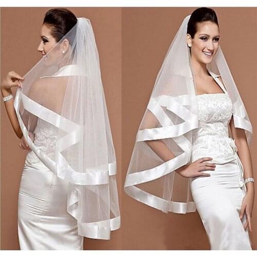 Bridal Veil Double Layer Satin Trim Ribbon 2022