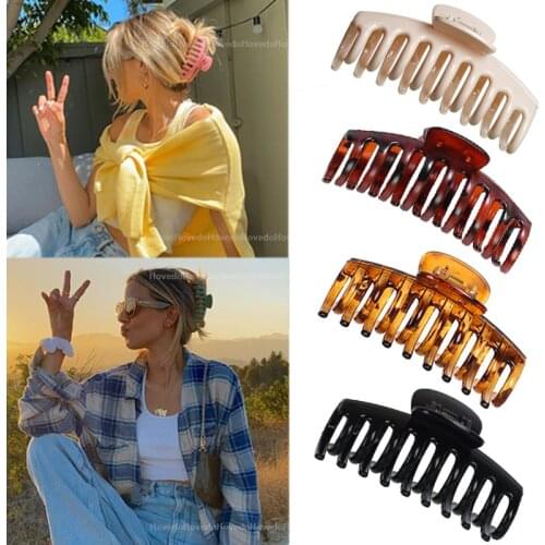Simple Style Hair Claws Solid Color Hair Clips Hairpins Claw Clip Barrette Headwear for Women Girls Ponytail Hair Accessories