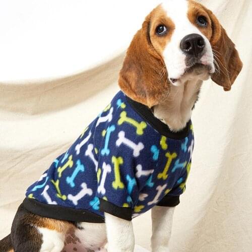 Puppy Pullover Bone Printing Breathable Polyester Round Neck Blouse Costume Pets Clothing для собак