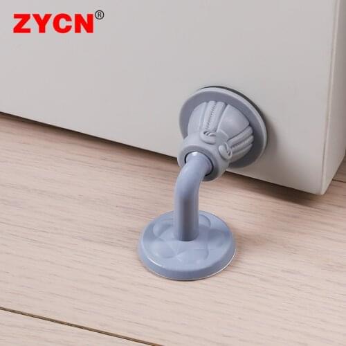 1 Set ABS Silicone Suction Type Silent Door Stopper Non Punching Sticker Holders Self Adhesive Stop Wall Protectors