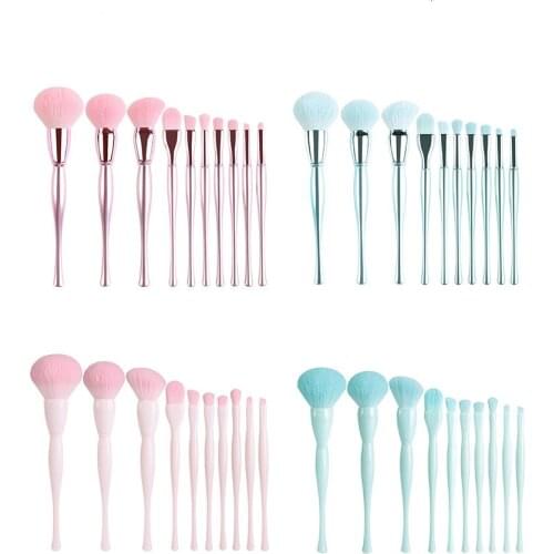 10Pcs/set Professional plating Makeup Brushes Face Eye Shadow Eyeliner Lip Foundation Makeup Brush Women Beauty Tools