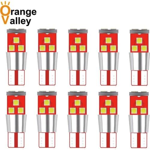 10PCS T10 Led Canbus W5W Led Bulbs 168 194 9 SMD 3030 LED Dome Reading Lamp License Plate Light Car Interior Lights Auto 9-30v