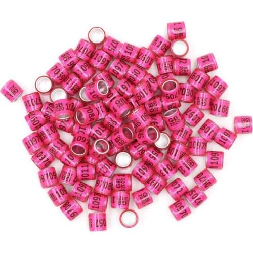 100PCS Multicolor Pigeon Foot Ring with Words Earrings Aluminum Plastic Durable Bird Ring Racing Foot Ring Bird Training Tools