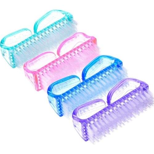 4 Pieces Handle Nail Brush Nail Hand Scrubbing Cleaning Brush (Multicolor)