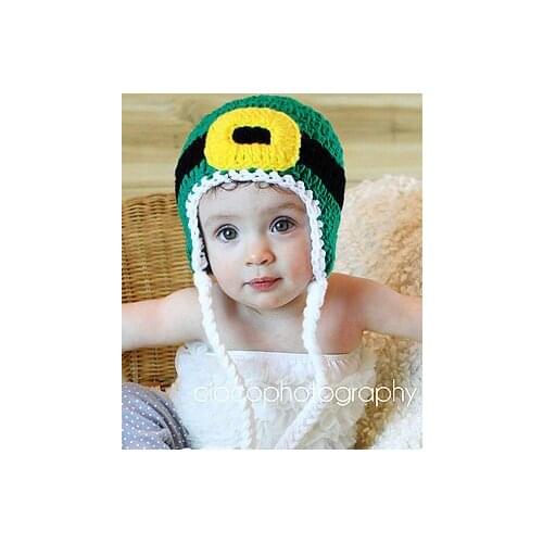 Free shipping, Cute Baby Kids Crochet Knit Christmas green Santa Claus Beanie Hat