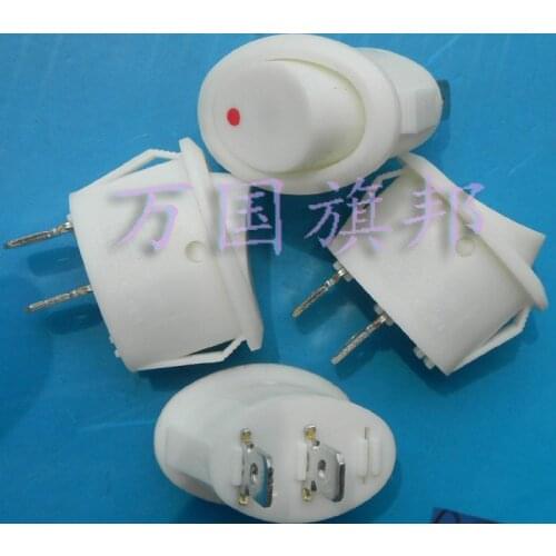 Free Delivery. 6A 250V rocker switch boatlike switch feet 2 feet two white oval gear