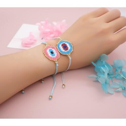 Go2boho 2021 Evil Eye Miyuki Bracelet Greek Eye Couple Pulsera for Friends Handmade Beaded Jewelry Wholesale Womens Bracelet