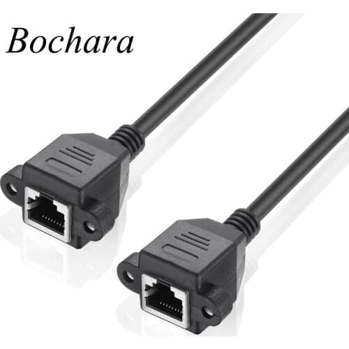 Bochara Cat 5 RJ45 Female to Female Ethernet LAN Network Extension Cable Foil Shielded 30cm 60cm