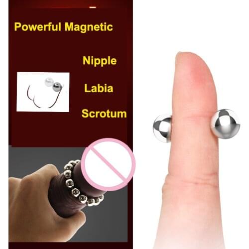 G Spot Metal Magnetic Cock Ring Beads Clitoral Breast Clips Nipple Clamp Balls Lock Stretcher Scrotum Sex Toys For Couple