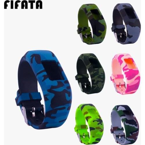 FIFATA For Garmin Vivofit JR/JR 2 Camouflage Cute Silicone Strap Children Smart Band Replacement Soft Silicone Wristband Part