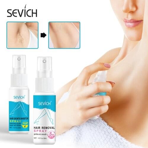 Sevich Painless Hair Removal Set Hair Removal Spray & Stop Hair Growth Inhibitor Treatment Spray Smooth Body Shrink Pores