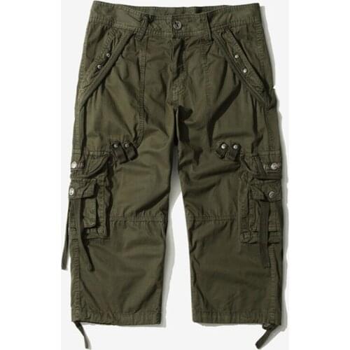 Casual Cotton Long Camo Cargo Shorts Men Summer Multi-pocket Plus Size shorts Brand Men Cargo shorts Military Short Pants