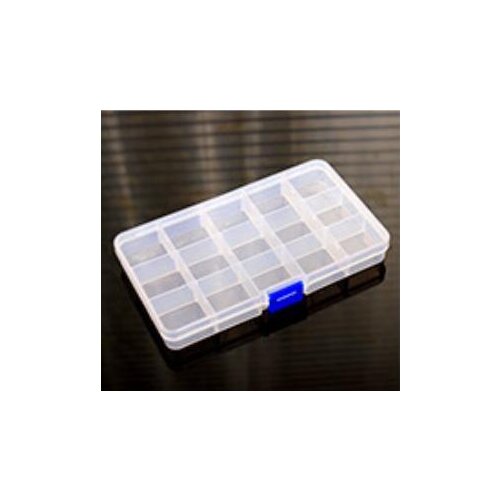 15 compartments Slots Compartment Adjustable Jewelry Necklace Clear Storage Box Case Holder Craft Organizer