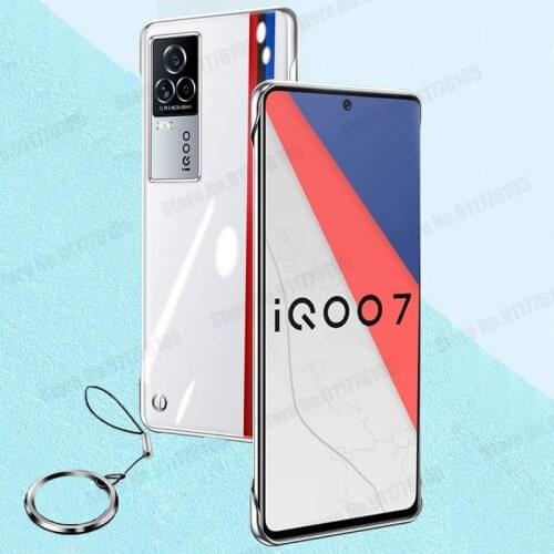6D Plating Frameless Clear Transparent Case For VIVO IQOO 7 PRO S9 S7 X50 X60 Pro Plus Metal Ring Holder Shockproof Phone Cover