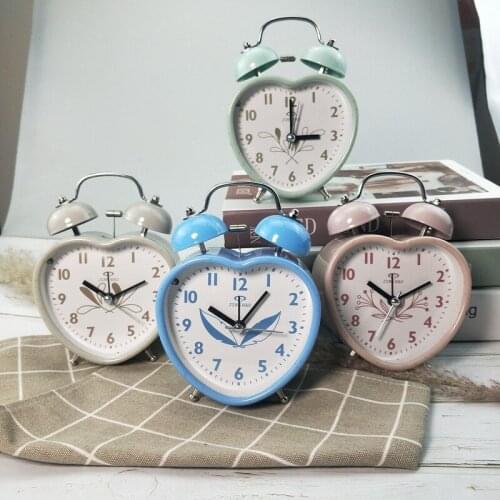 Korean garden colorful alarm clock 3.5 inch childrens bedside clock double ring alarm clock imitation jade jd805