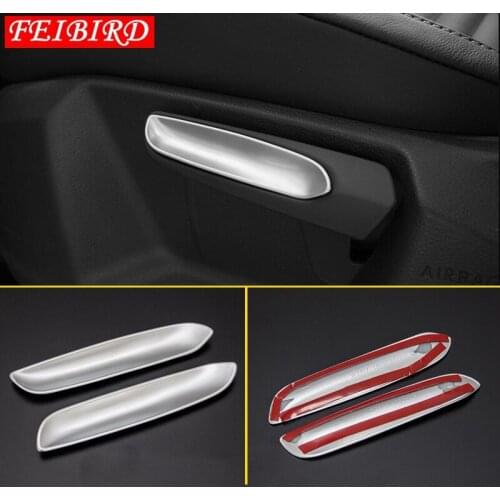 Car Styling Seat Adjustment Handle Sequins Strip Cover Trim Matte ABS Fit For VW Volkswagen Touran 2016 2017 2018