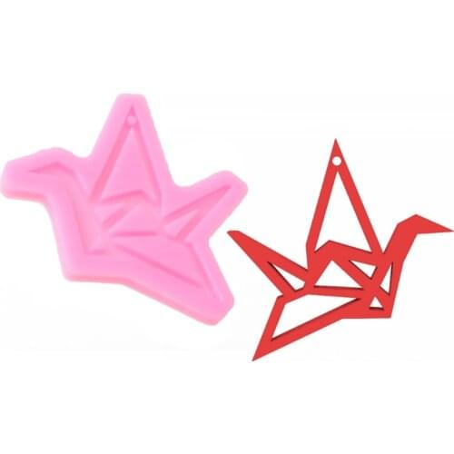DIY Paper Crane Silicone Mould Crafts Polymer Jewelry Necklace Earring Keychain Making Tool Epoxy Resin Mold