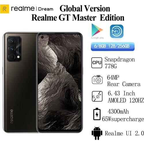 Global Version Realme GT Master 5G Smartphone Snapdragon778G 64MPCamera 6.43'' 65W FastCharge 120Hz Super AMOLED 4300mAh OTA NFC