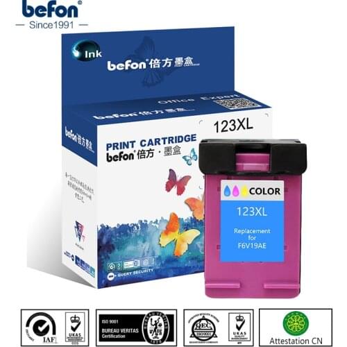 Befon Compatible 123XL Cartridge Replacement for HP 123 Color Ink Cartridge for Deskjet 1110 2130 2132 2133 2134 3630 3632 3637