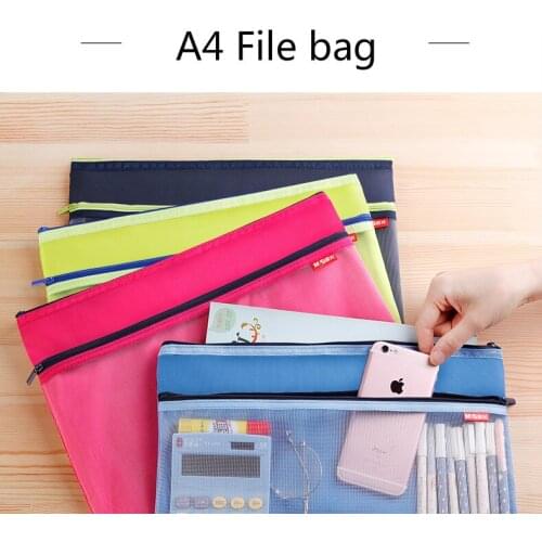 Document Bag A4 Zipper File Pocket Storage Organizer Office School Free shipping