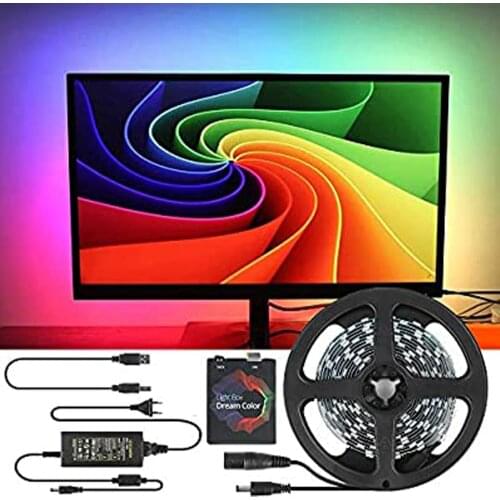 Easy DIY Computer Desktop PC Screen Backlight lighting RGB USB WS2812B LED Strip Light 1M 2M 3M 4M 5M Full Kit