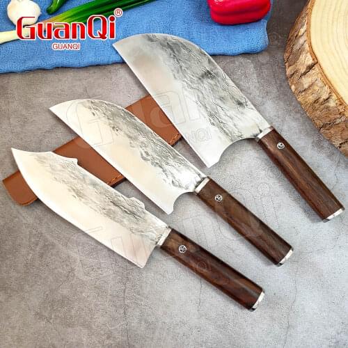 Traditional Handmade Forged Kitchen Knife Full Tang Chef Knife Chop Cleaver Filleting Slicing Broad Butcher Knife Cooking Tool