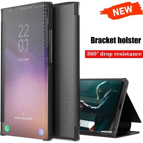 Smart Carbon Fiber Flip Phone Case For iPhone 13 11 Pro Max 12 Mini XR XS SE 2020 6 7 8 Plus Cover Slim Full Protection Coque