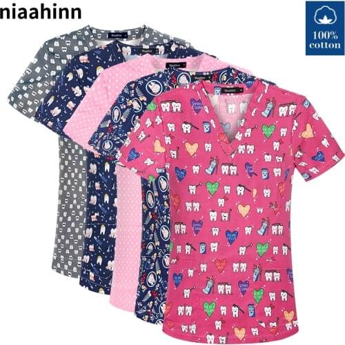 High Quality Pet Veterinary Uniforms Hospital Nursing Scrub Tops Dentist Clinic Workwear Pharmacy Medical Surgical Uniforms New