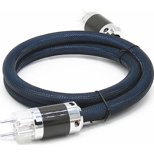 High quality OFC hifi power cable Carbon fiber Rhodium plated AC EU AU US power plug Power cord Power line