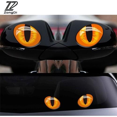 ZD 2X 3D Cat Eyes Car Stickers Truck Head Rearview Mirror Window stickers for Fiat VW Polo Golf MK4 4 MK7 Touran T5 Bora Skoda