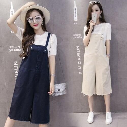 2019 Summer Loose Rompers Womens Jumpsuits Cotton Pockets Maternity Clothings Pregnant Pants Plus Size Pregnancy Trousers Bottom