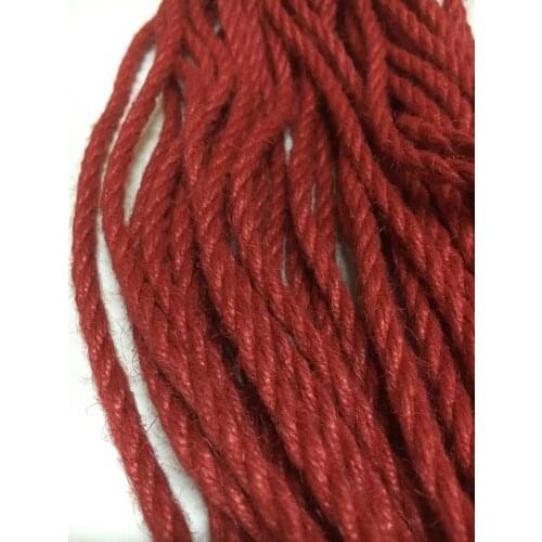 100 meters a lot free shipping 6mm jute rope with blue red black raw colors for DIY pet Scratching and decorate vases