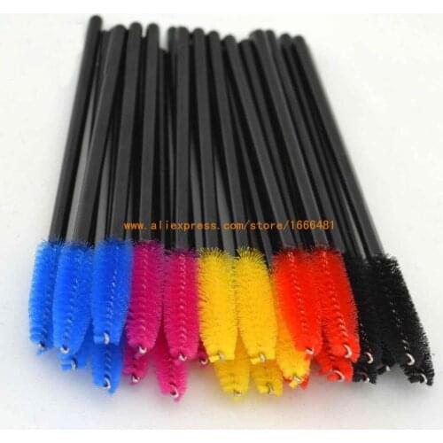100pcs/lot make up brush synthetic fiber One-Off Disposable Eyelash Brush Mascara Applicator Wand Brush