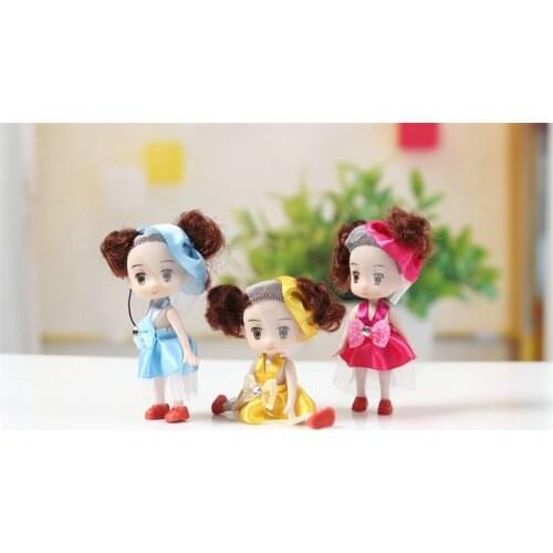 2pcs NEW fashion Cute Kids Baby Dolls Cartoon Mini Toys Educational Gift For Girls Boys Children