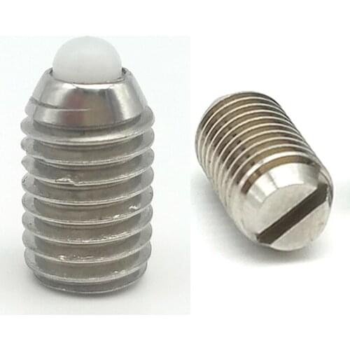 2pcs M4-M16 Slotted main body type springs positioning screw telescopic polyacetal convex pin spring plunger bolt 9mm-24mm long