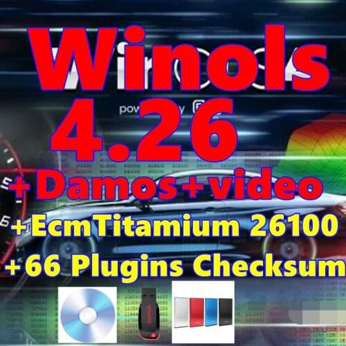 2021 HOT sale Newest WinOLS 4.26 With 66 Plugins And Checksum + Damos files + Video + User Manual + Ecm titanium 26100 Drivers