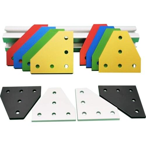 4pcs 5 Holes 1515 2020 Series 90 Degree Joint Board Plate Corner Angle Bracket Connection Joint Strip for 15 20 Aluminum Profile