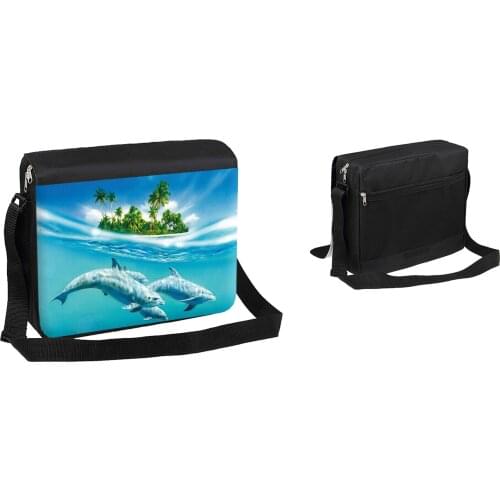 MERCHANDMANIA large shoulder bag dolphin dolphin on the beach portable bag zipper personalized gift offer