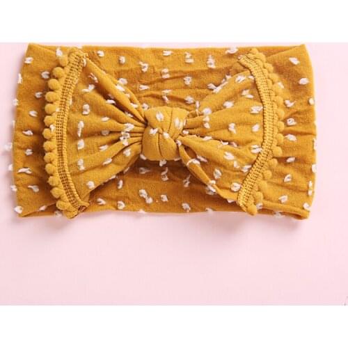 Bulk 24pc/lot 2019 New Nylon Hair Bands Baby Girls PomPom Headbands Top Knot Elastic Turban Hairband Baby Girls Head Wrap