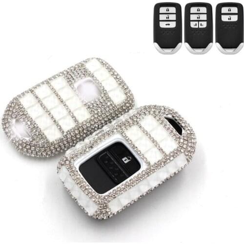 For Honda Civic CR-V Accord XR-V Spirior 2/3/4 Button Luxury Diamond Key Chain Ring key shell car key pack cover/auto key case
