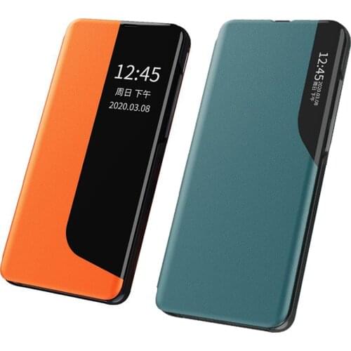 Leather Window View Smart Flip Case for Huawei P20 P30 P40 Pro lite E plus Mate 20 Lite Mate 20 Pro P Smart 2019 Y6P Phone Cover