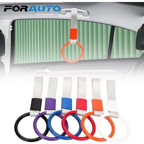 FORAUTO Car Interior Pull Ring Subway Train Bus Handle Strap Charm Drift JDM TSURIKAWA RING Round Car Rear Bumper Warning Loop