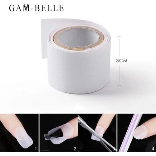 GAM-BELLE 1 Roll Nail Wraps Protector Building Extension Form Reinforce Fiberglass Adhesive Silk Wrap Nail Art Tool Manicure