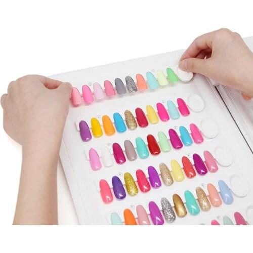 Q81B 120 Colors Nail Display Book Gel Polish Displays Chart with 144 Tips Practice Design Card Nails Art Salon Set