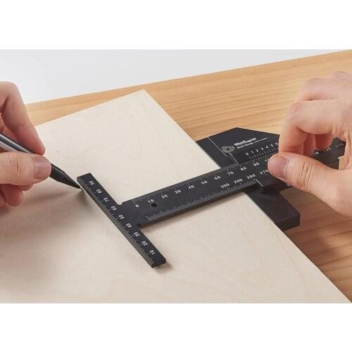 Aluminum Alloy Scale Measurement Labelling Ruler T Shape Woodworking Scriber Gauge Line Drawing Marking Tools for Carpentry