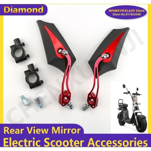 Diamon for Citycoco Modified Accessories Parts Universial Rear View Mirror with Mirror Base Reflector Hand Mirror Reverse Mirror