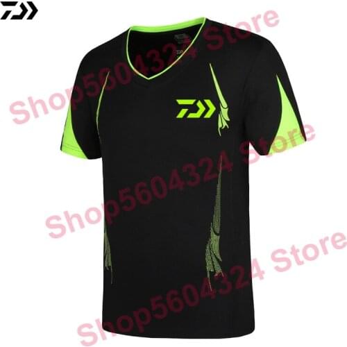 DAIWA Clothes Plus Size XS~5XL Men Quick Drying Fishing Clothing T Shirt Short Sleeve Sunscreen Anti-UV Breathable Fishing Shirt